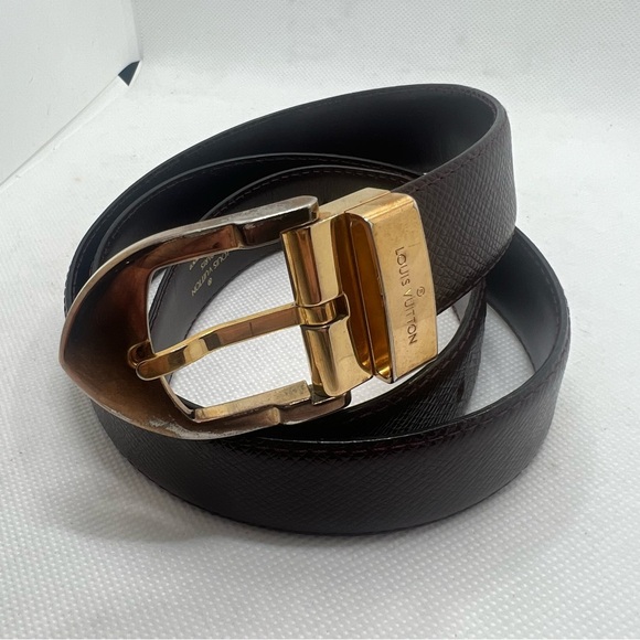 Authentic Men’s Louis Vuitton Taiga Ceinture Leather Belt 110cm fits 34-38 - Picture 1 of 11